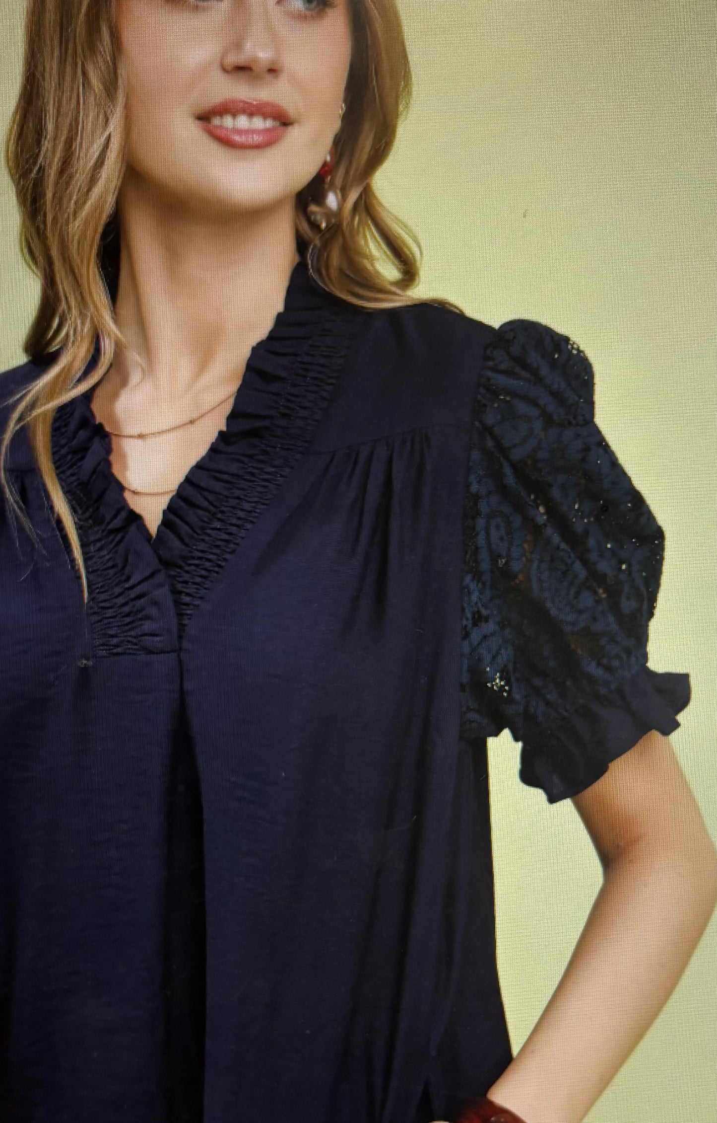 Lace Smocked Babydoll Dress
