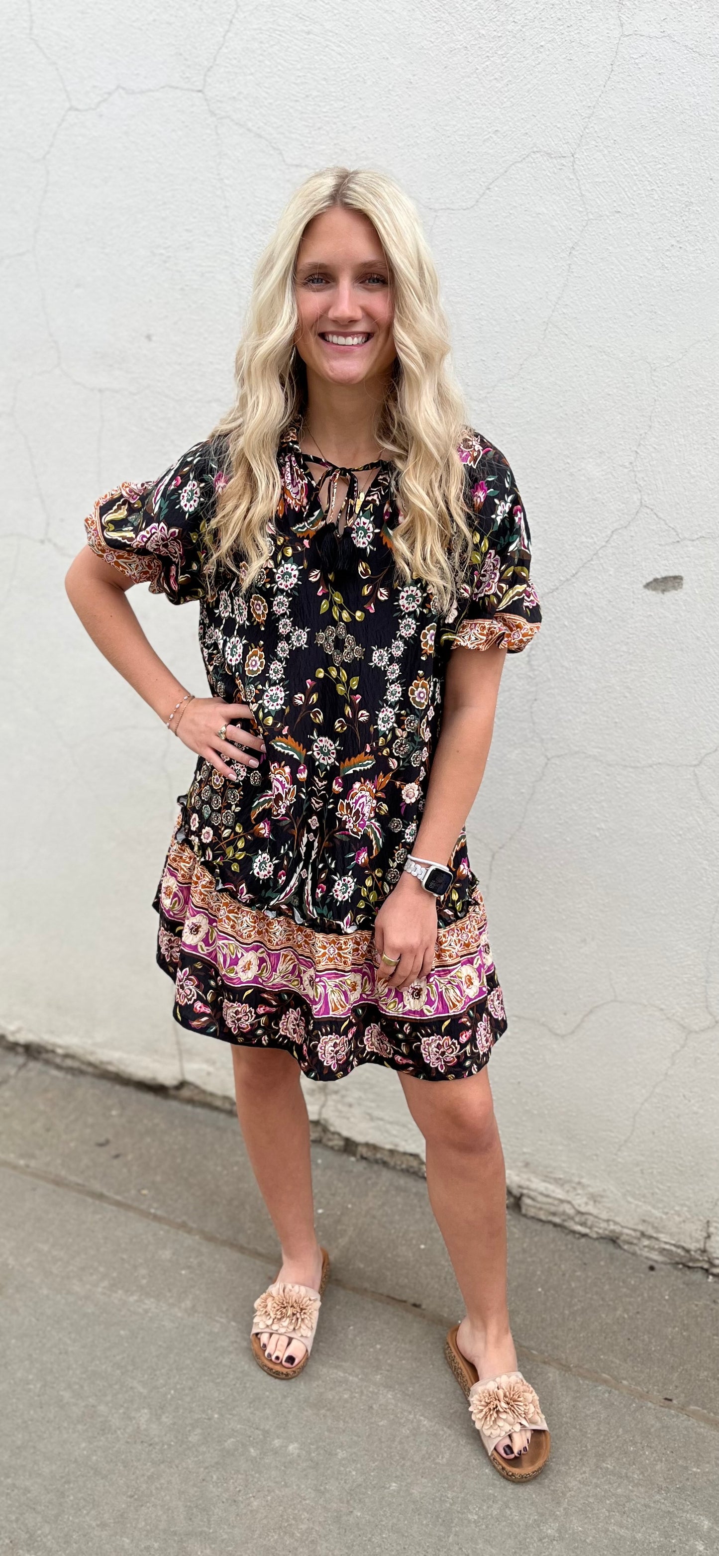Black Mix Short Dress