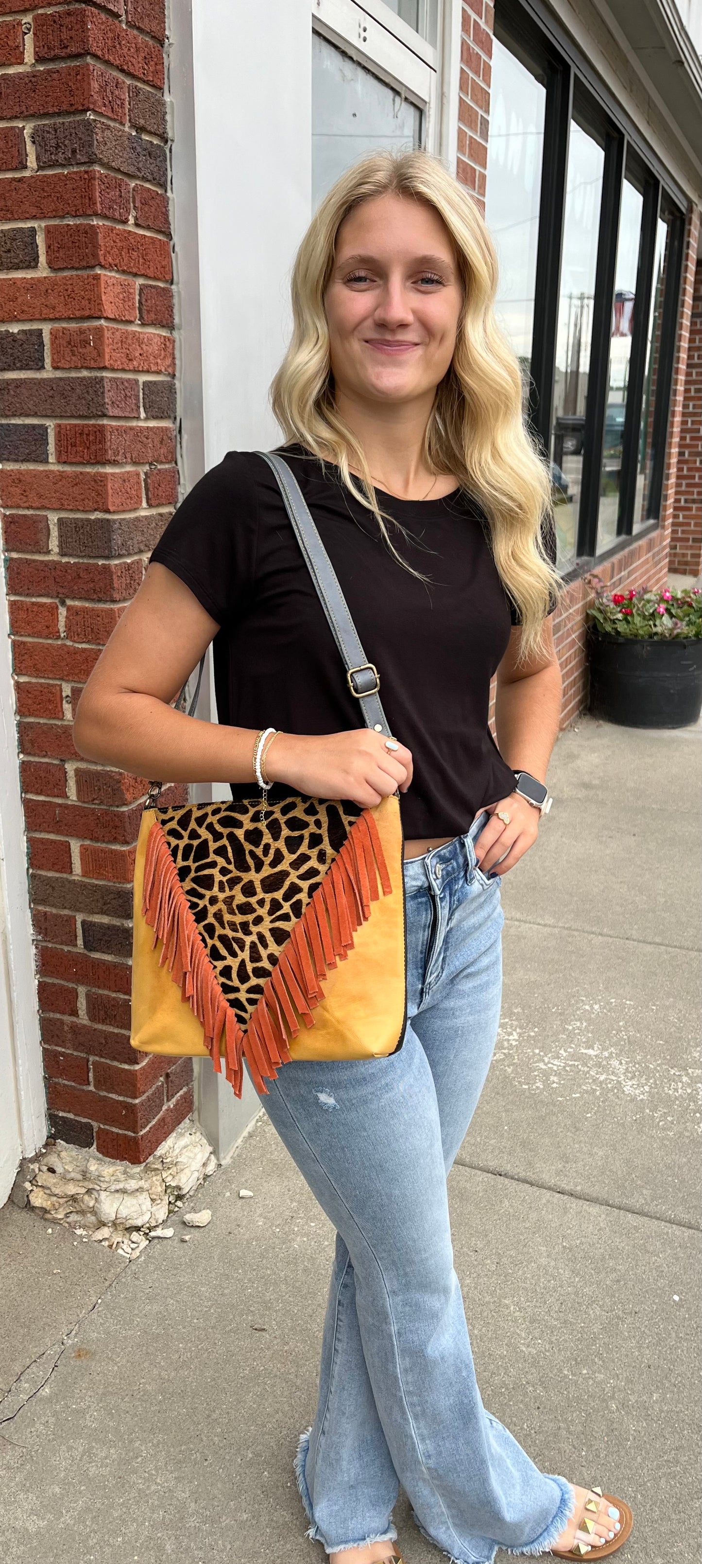 Sesily Fringe Gold Crossbody