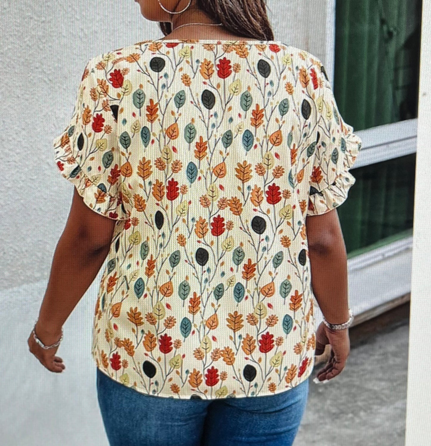 Floral Flounce Top PLUS