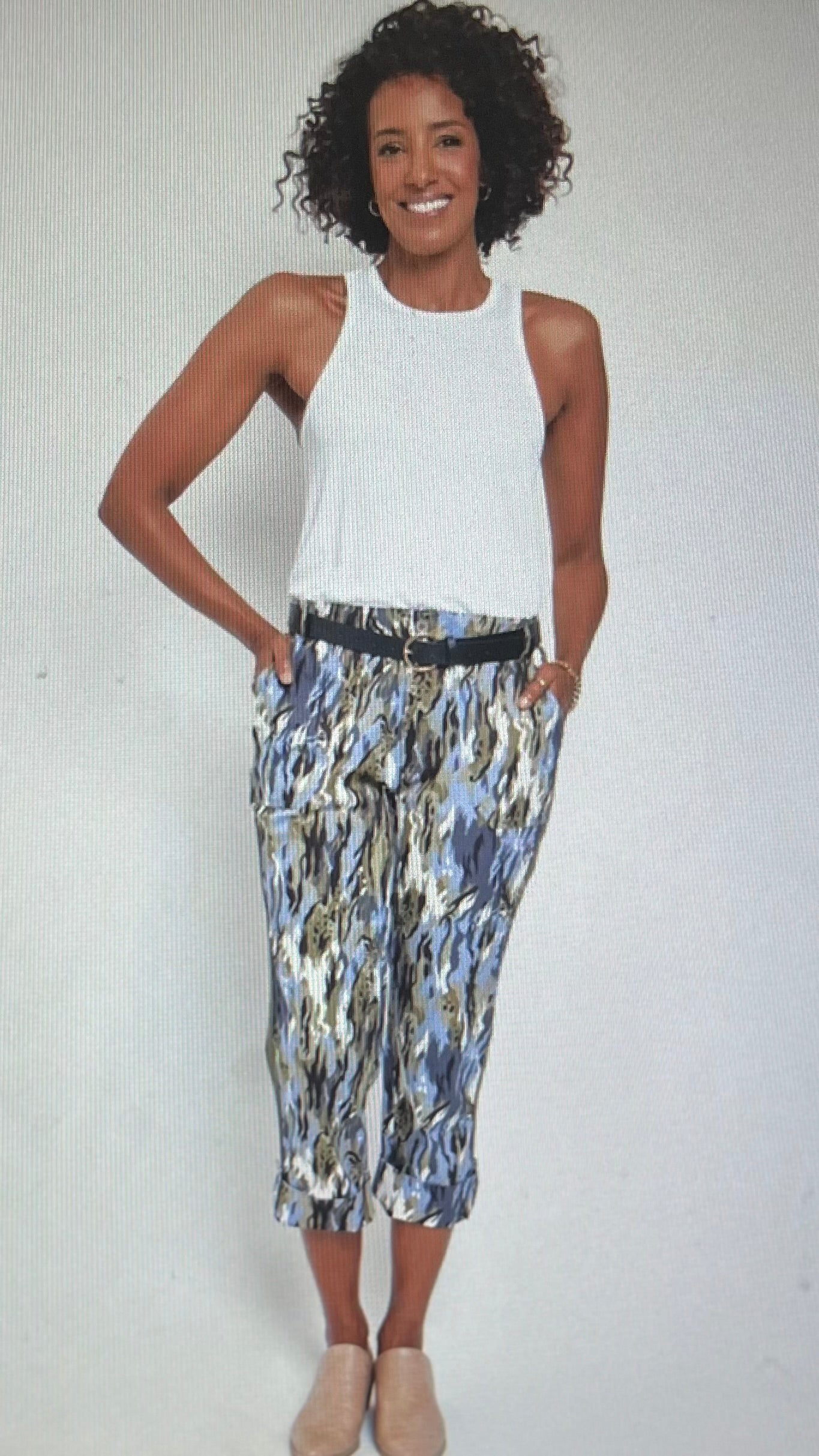 Convertible Twill Trim Capri