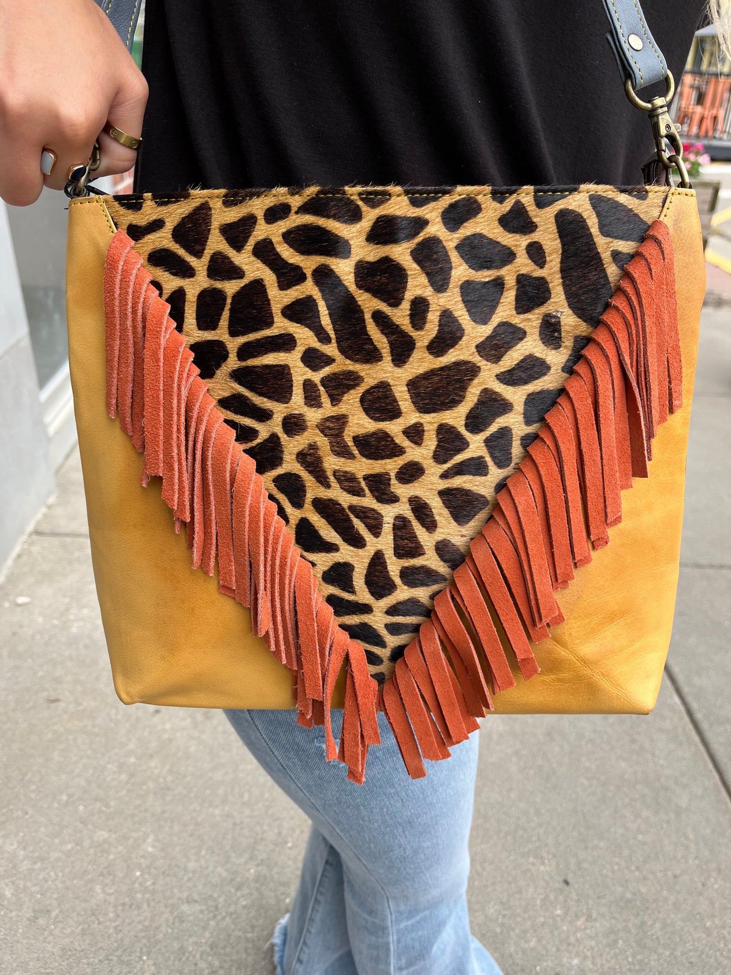 Sesily Fringe Gold Crossbody