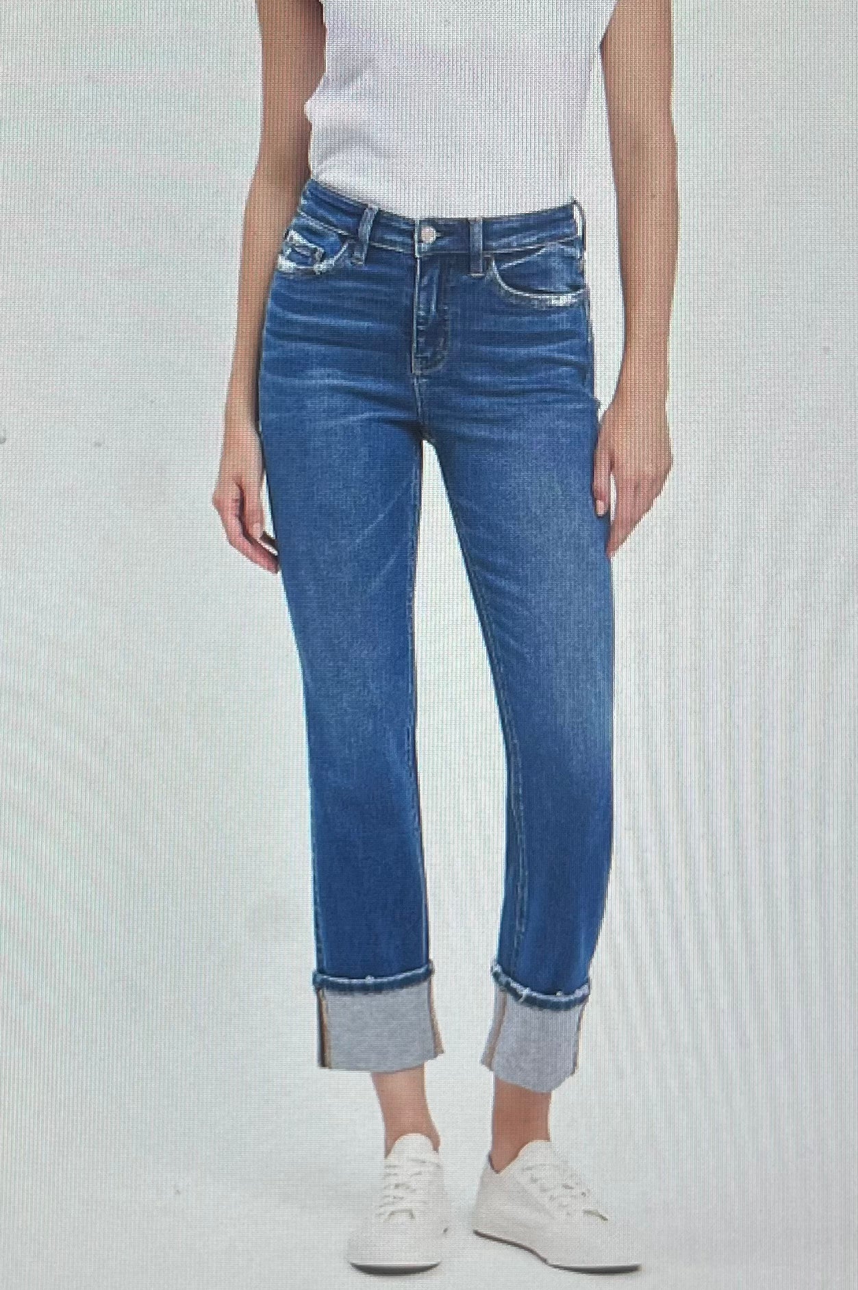 HW Cuff Hem Slim Straight Jean
