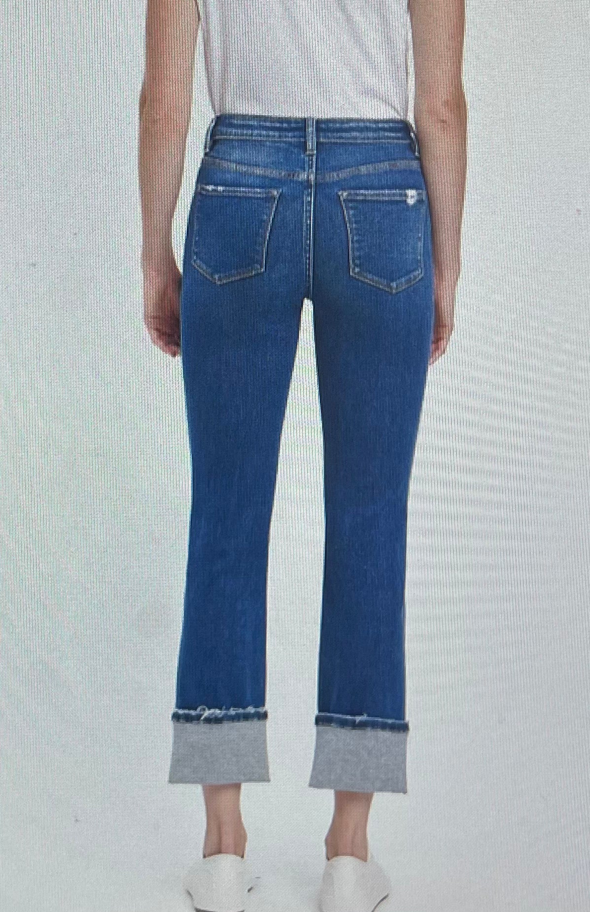 HW Cuff Hem Slim Straight Jean