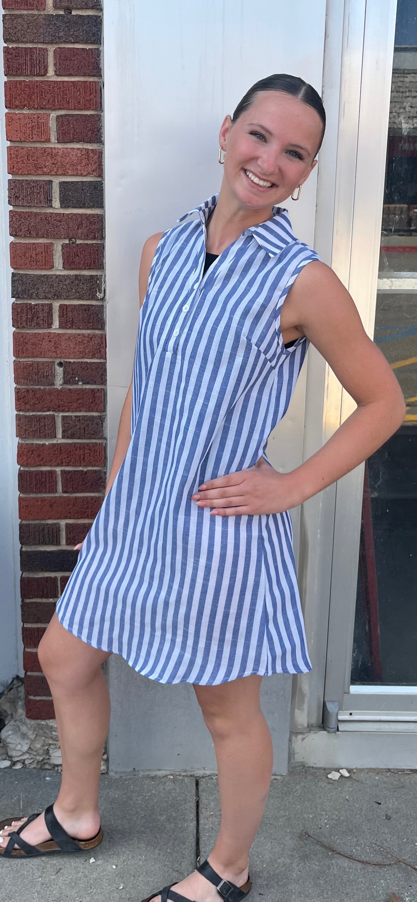 Sleeveless Button Down Dress