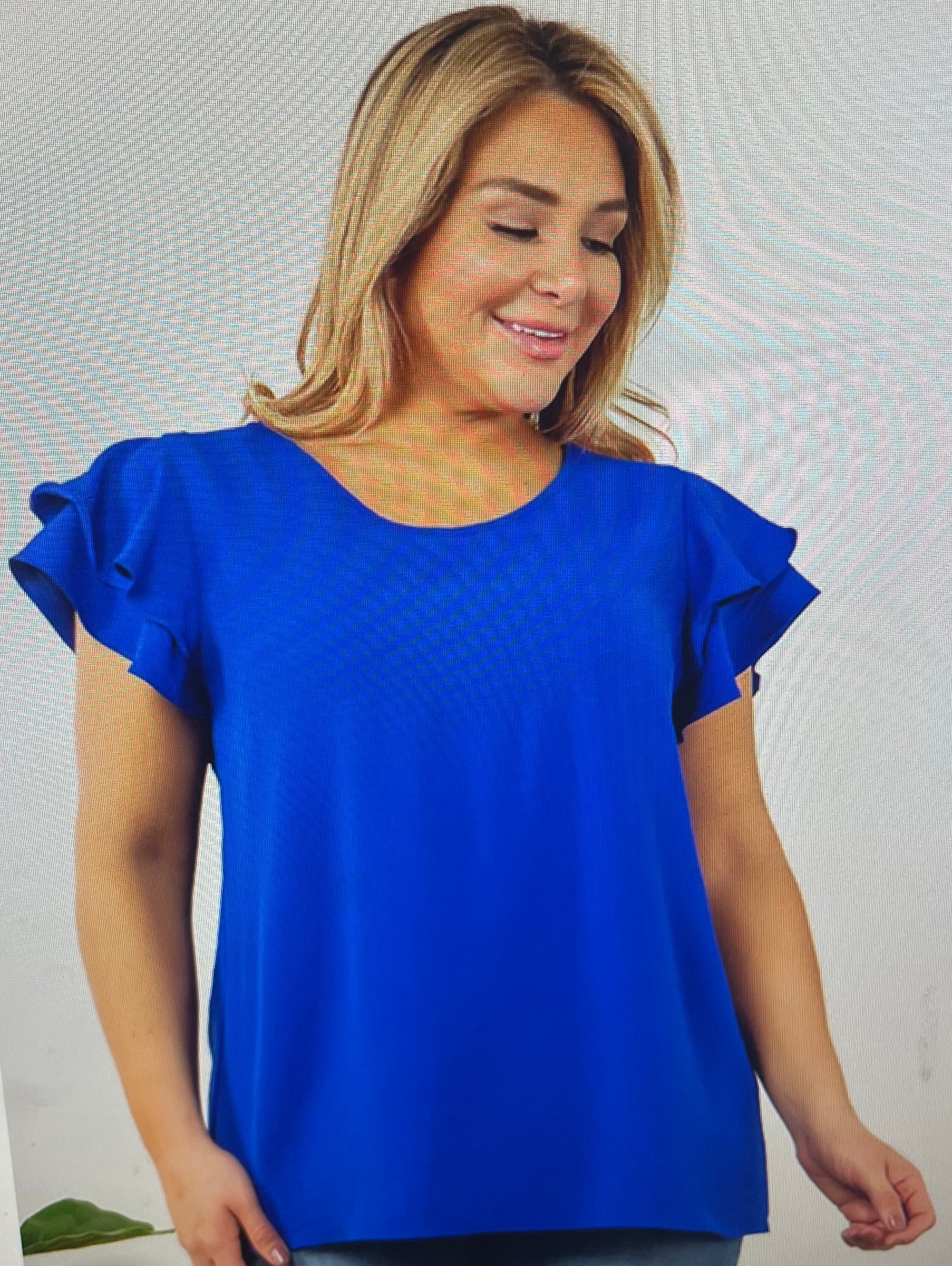 Royal Blue Ruffle Top
