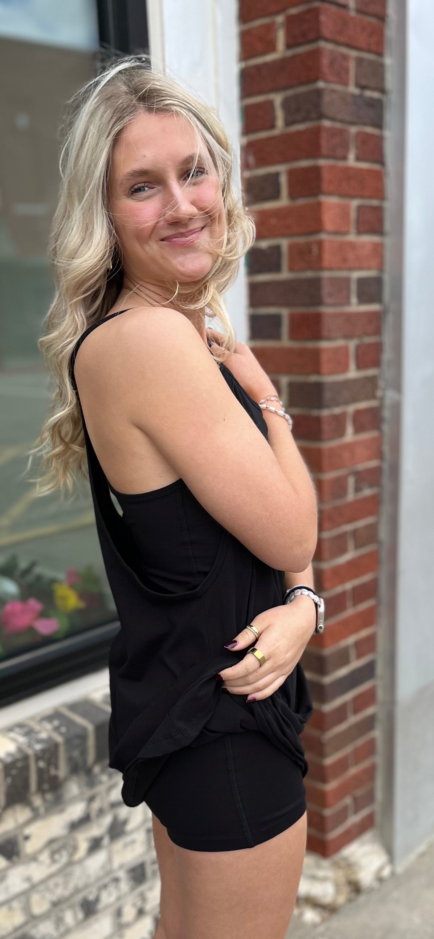 Black Mini Romper Dress