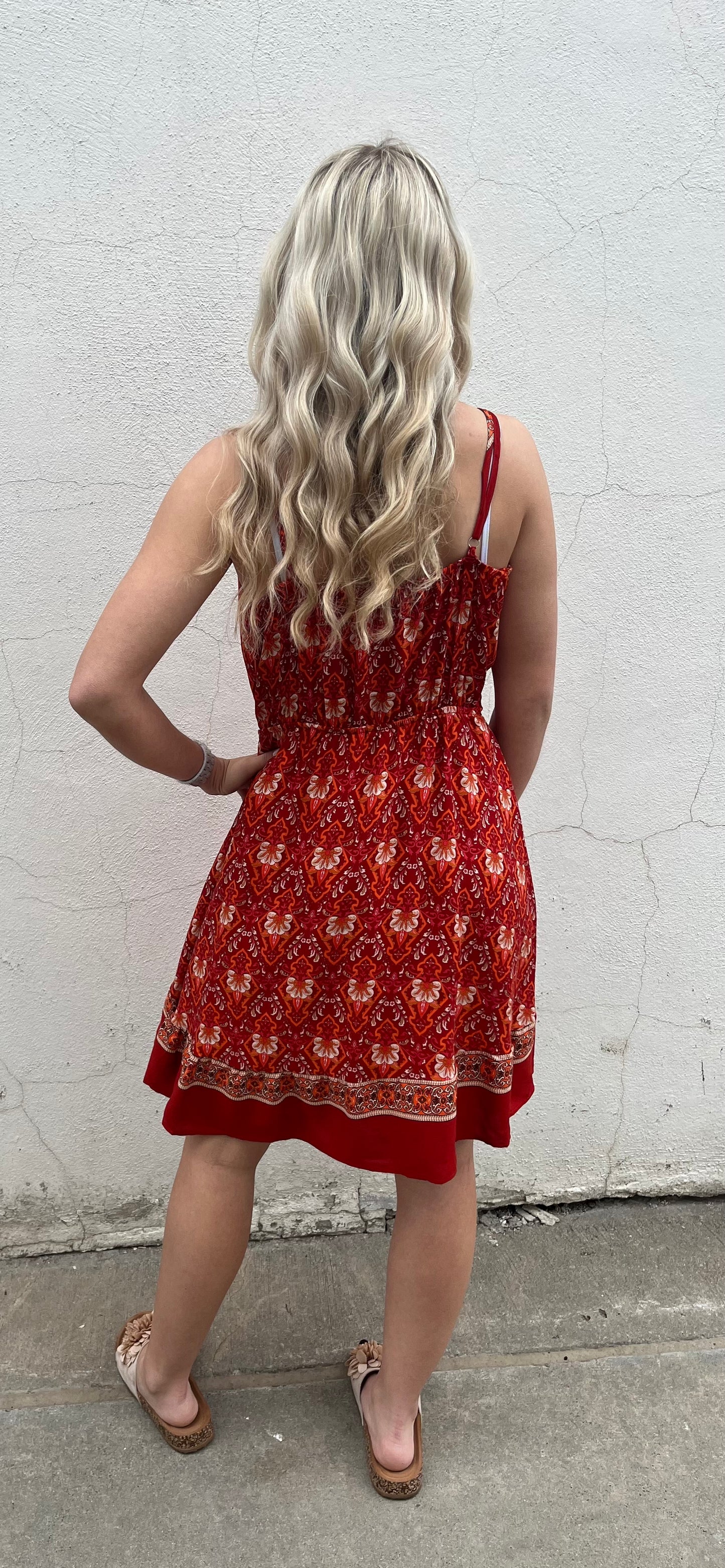 Red Floral Mini Dress