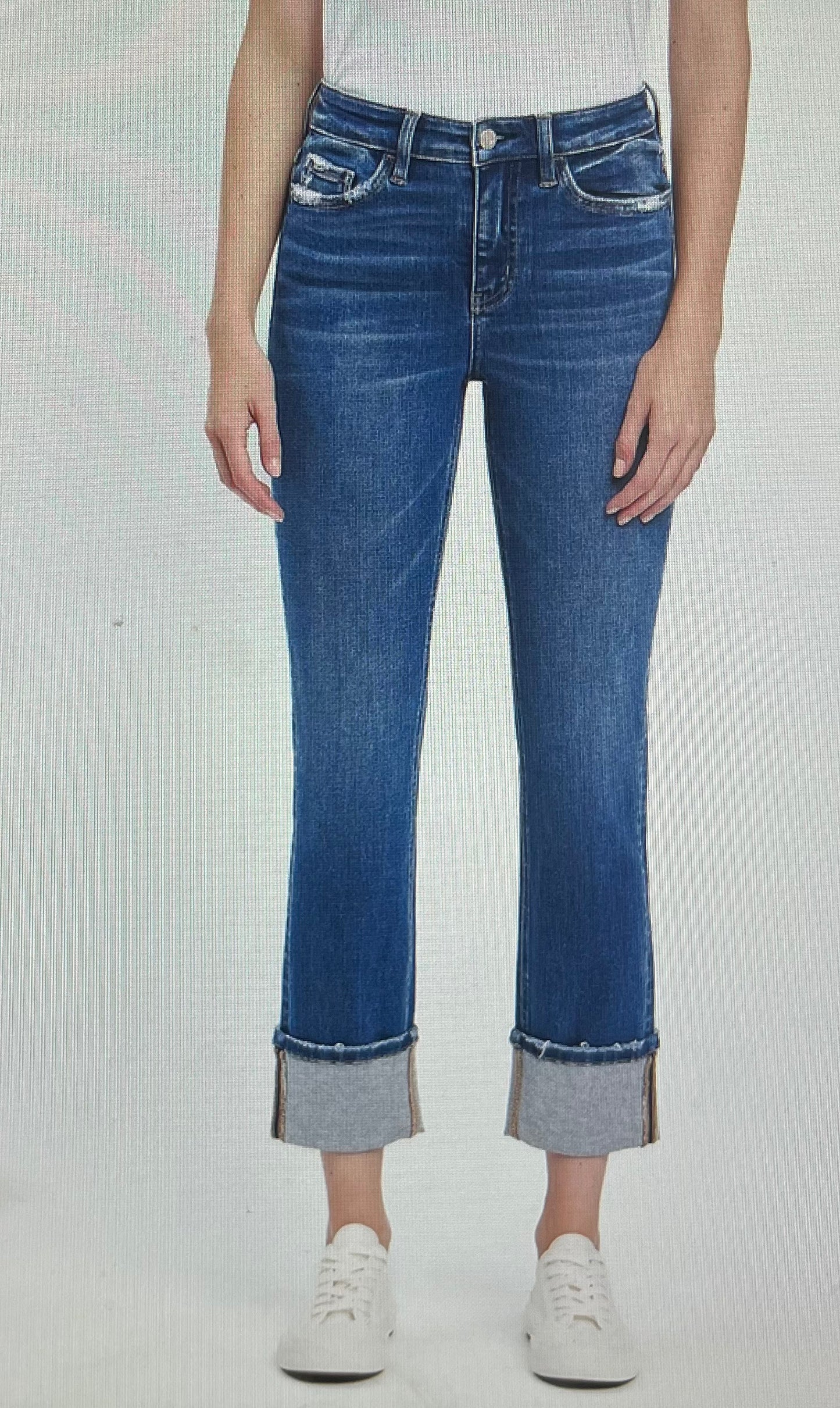 HW Cuff Hem Slim Straight Jean