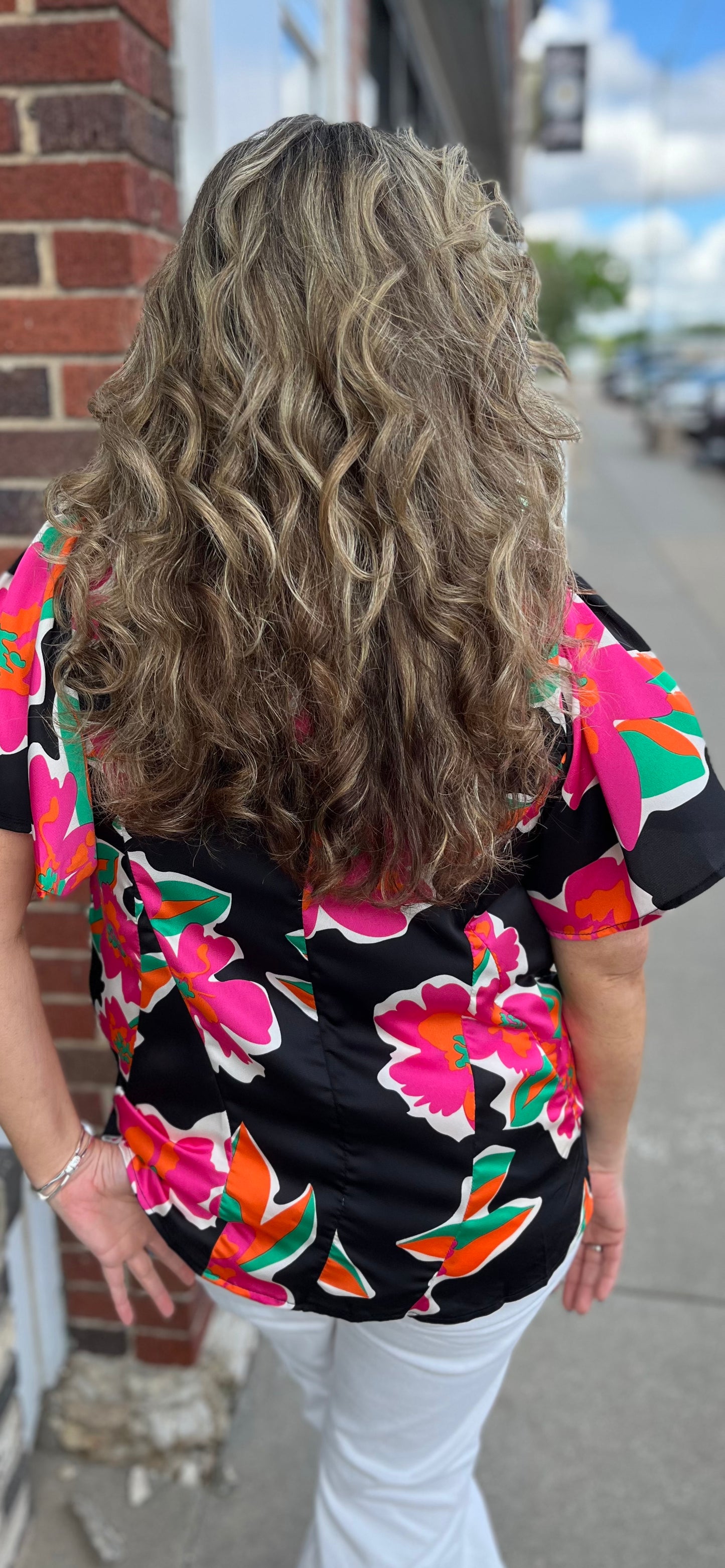 Black Mix Floral Top