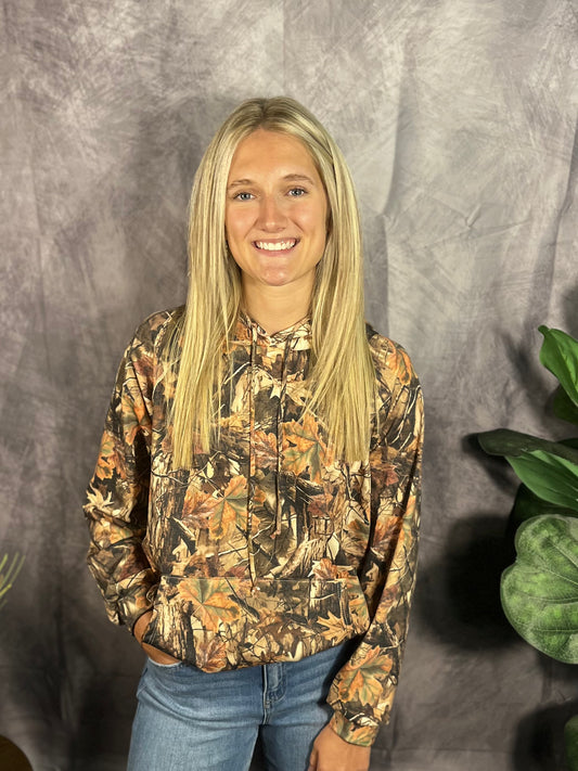 Taupe Mix Camo Pocket Hoodie