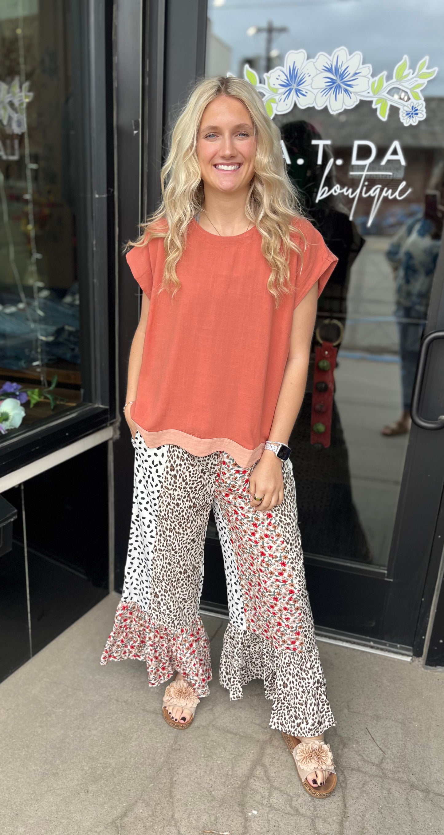 Clay Linen Blend Summer Top