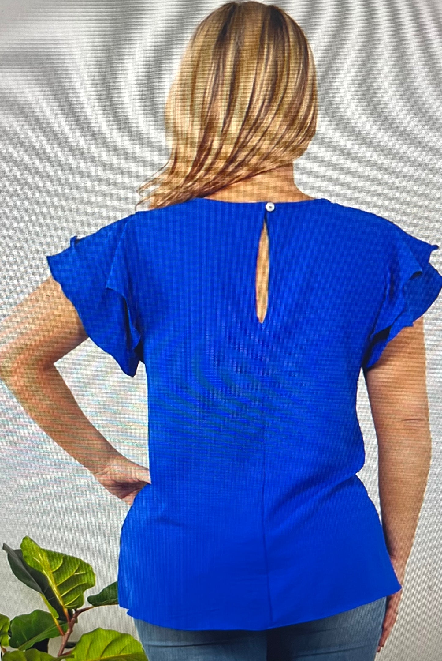 Royal Blue Ruffle Top