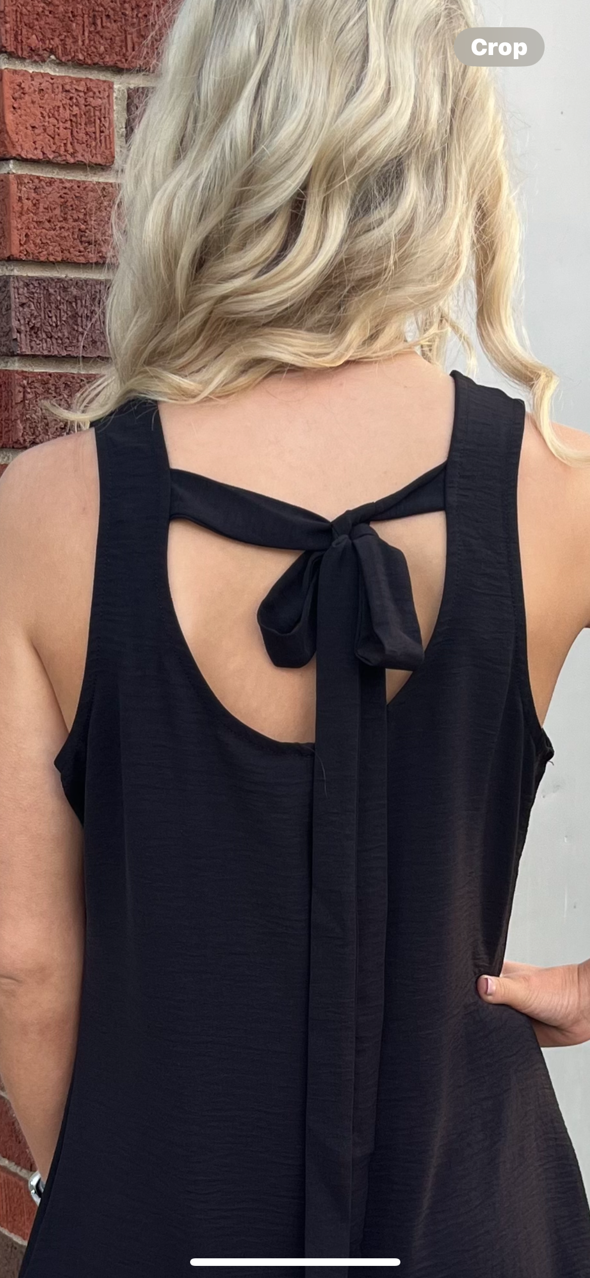 Sleeveless Black Tie Back Dress