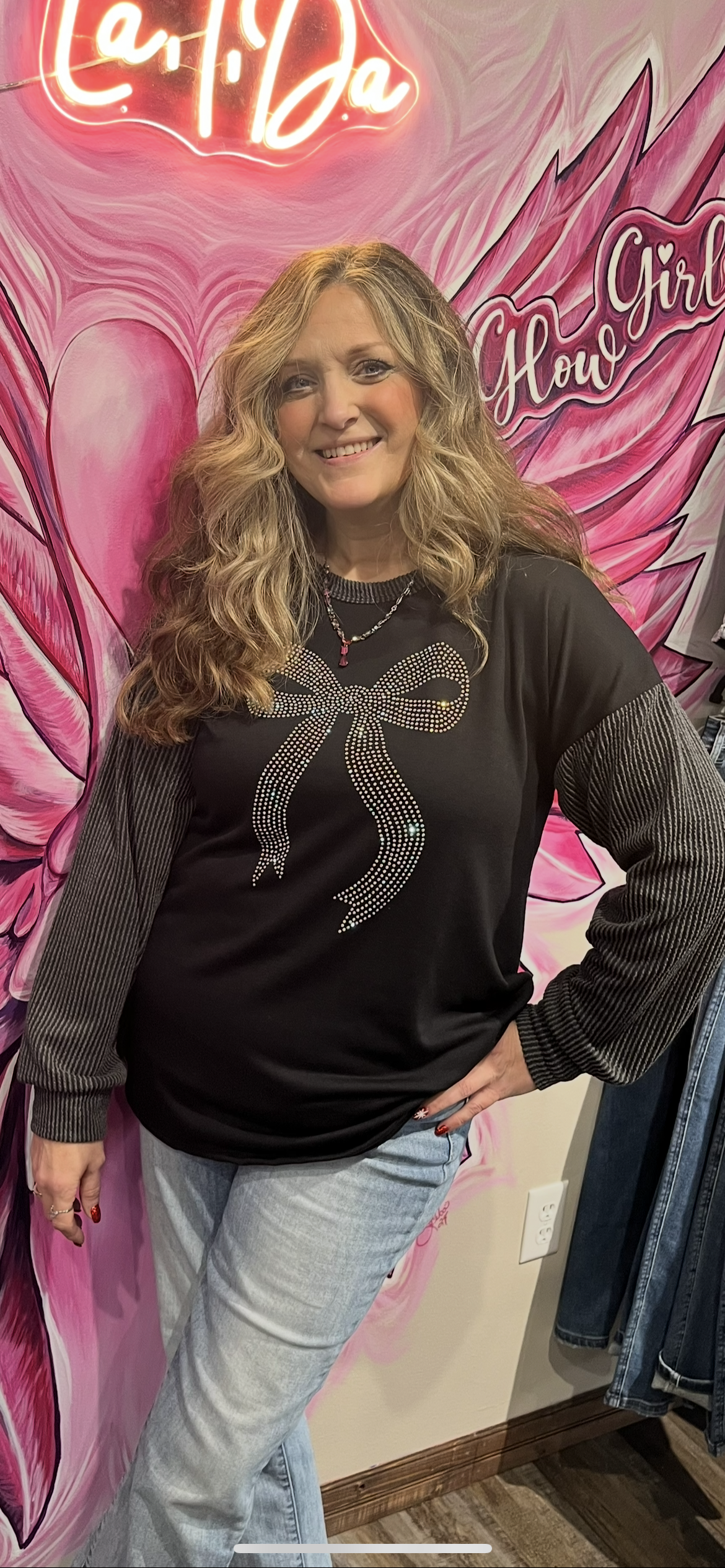 Long Sleeve Rib Knit w/Bow