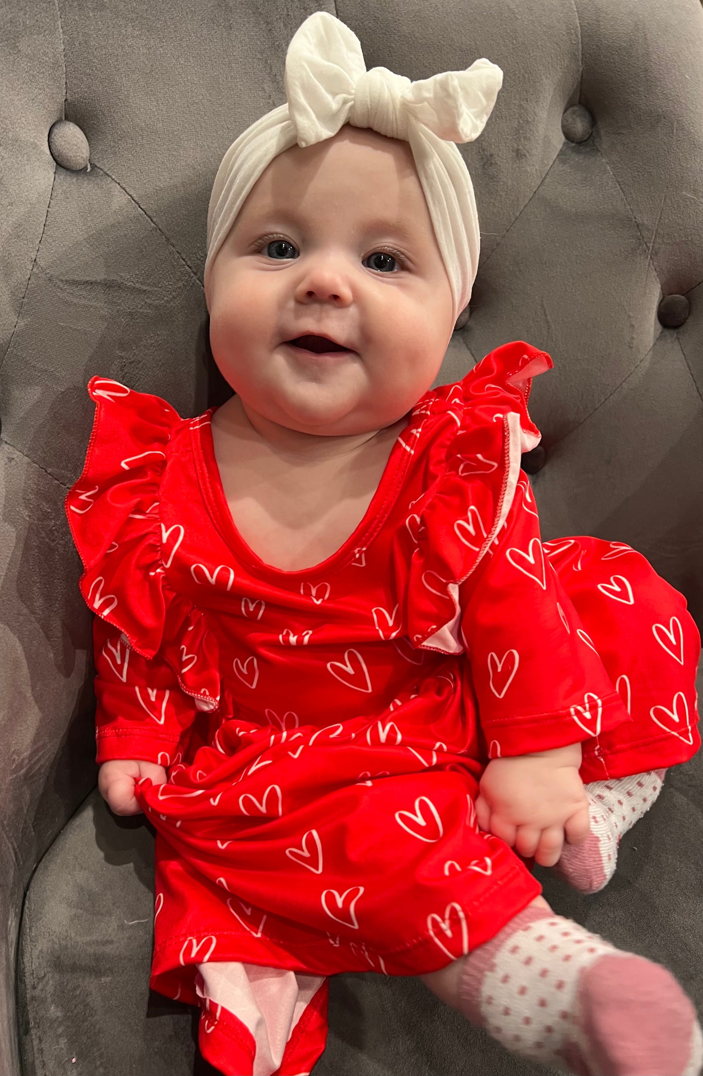 Red Heart Ruffle Twirl Dress