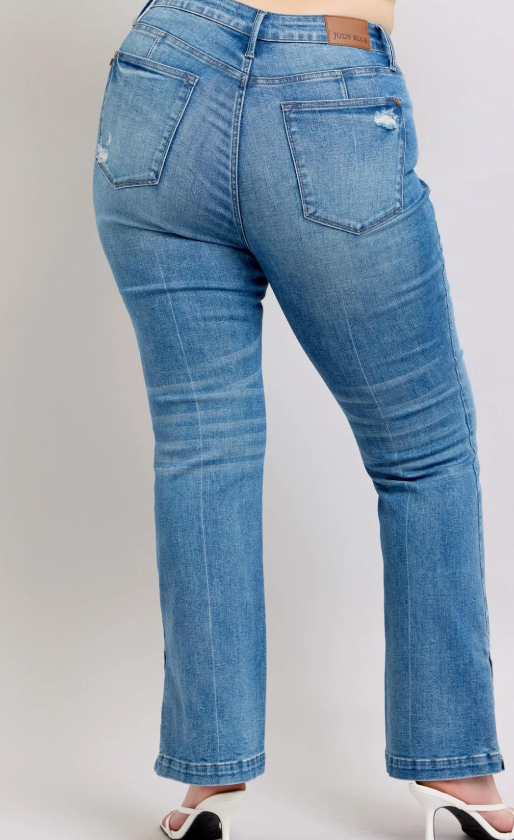 Vintage Side Slit Bootcut Jean - Plus Size