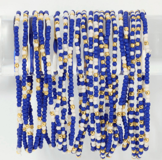 Bracelets - Set/24 Blue/White