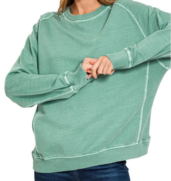 French Terry Pigment Dye Pullover