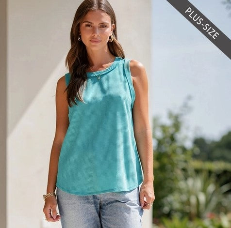 Round-Neck Knit Tank Plus