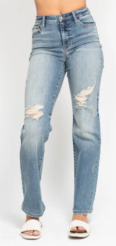Judy Blue Tint & Destroy Dad Denim