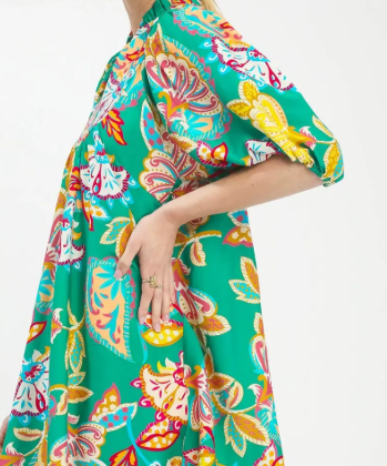 Emerald Mix Print Dress
