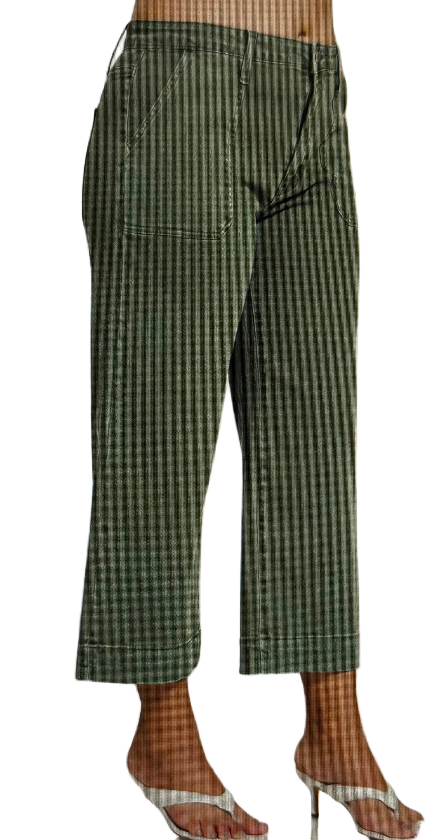Crop Wide Leg Colored Denim PLUS