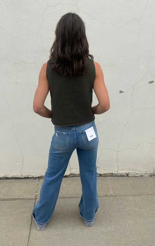 Westbury Cuffed Wide Leg Jean