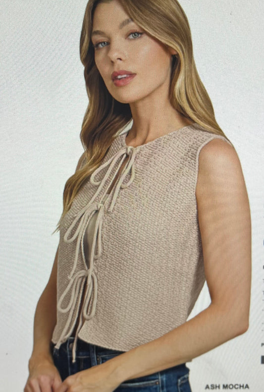 Ash Mocha Tie Vest