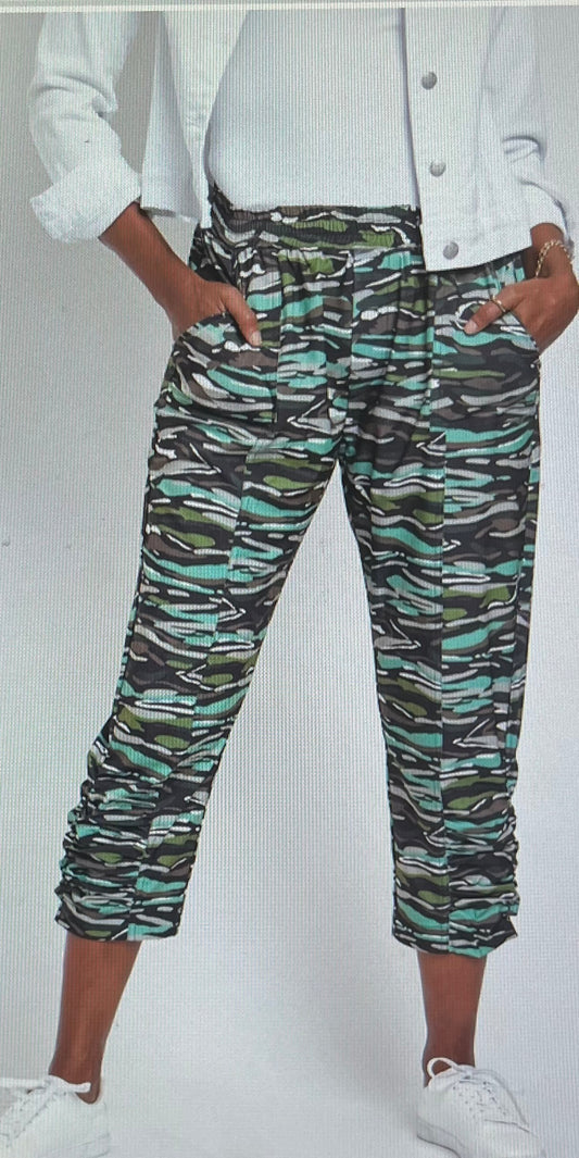 Camo Bark Techno Crop Capri