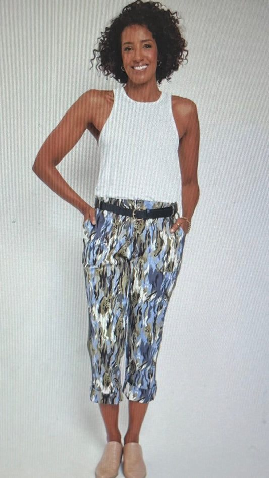 Convertible Twill Trim Capri