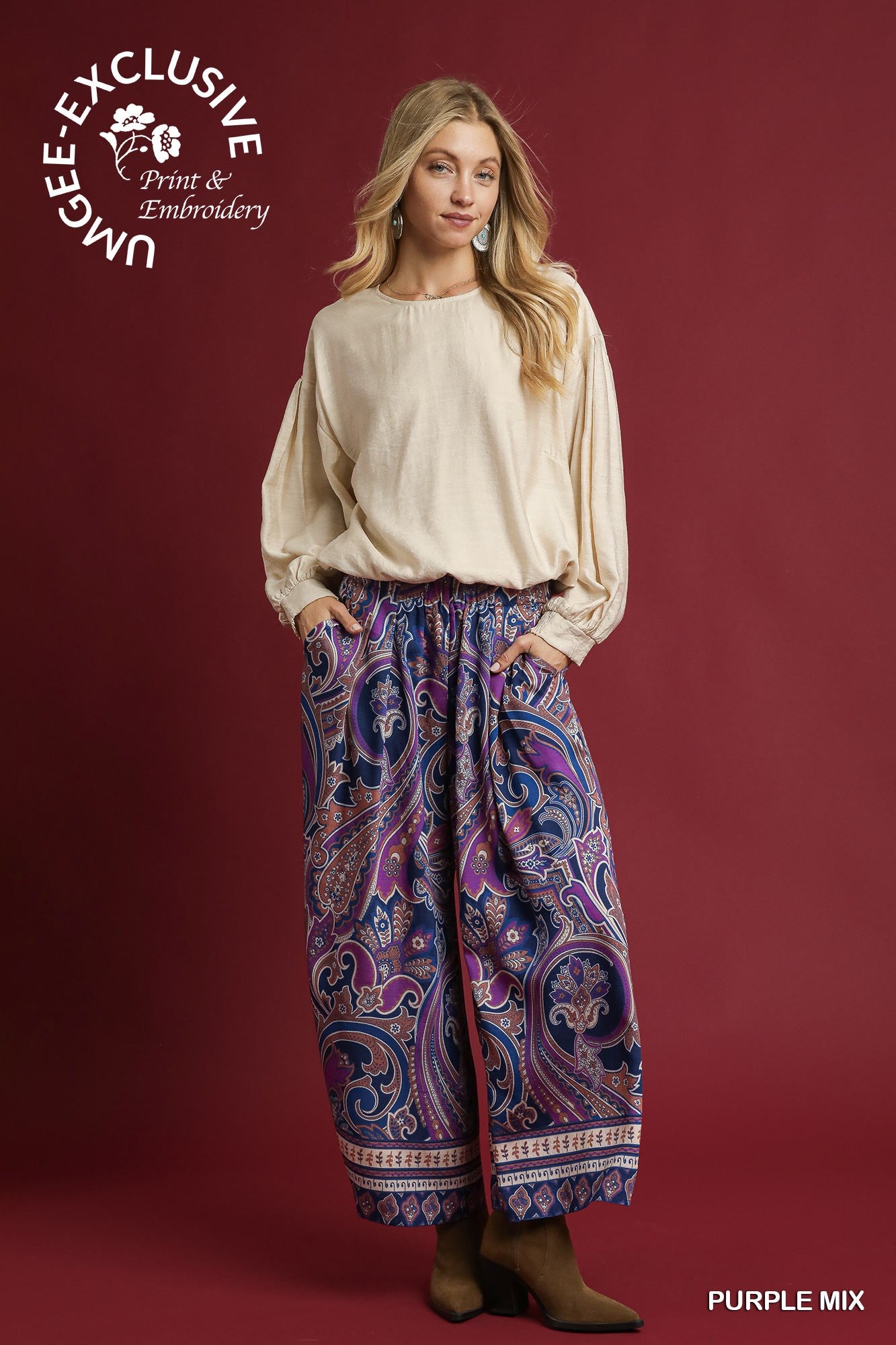 Purple Mix Boho Pant