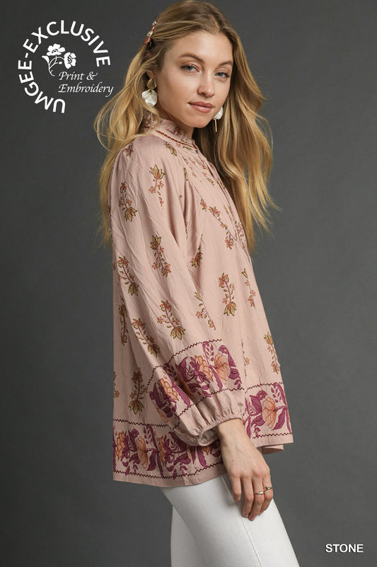 Rosewood Floral Boho Top