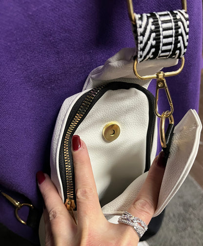 White Vegan Leather Sling Bag