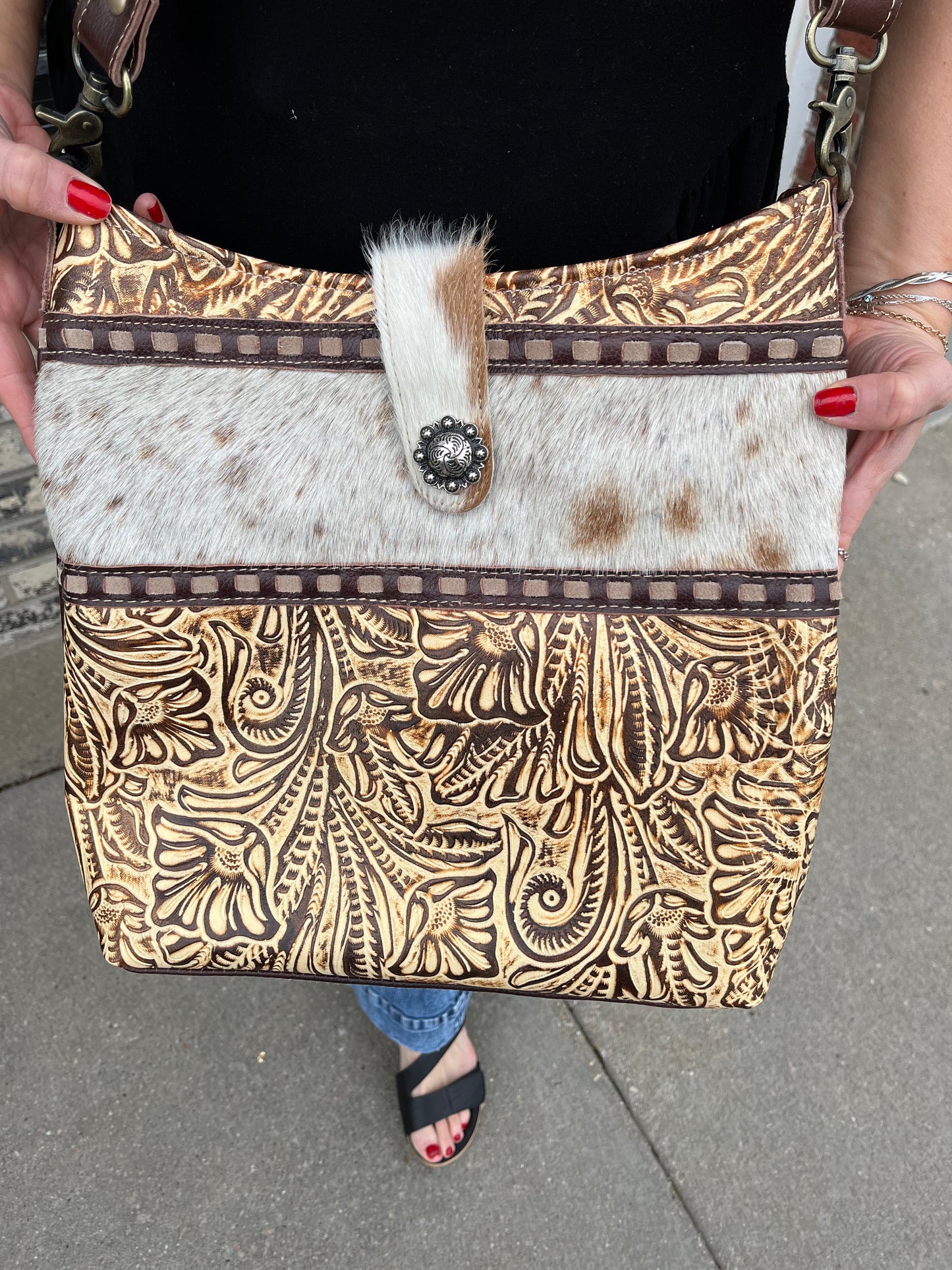 Handcrafted Leather Hairon Bag