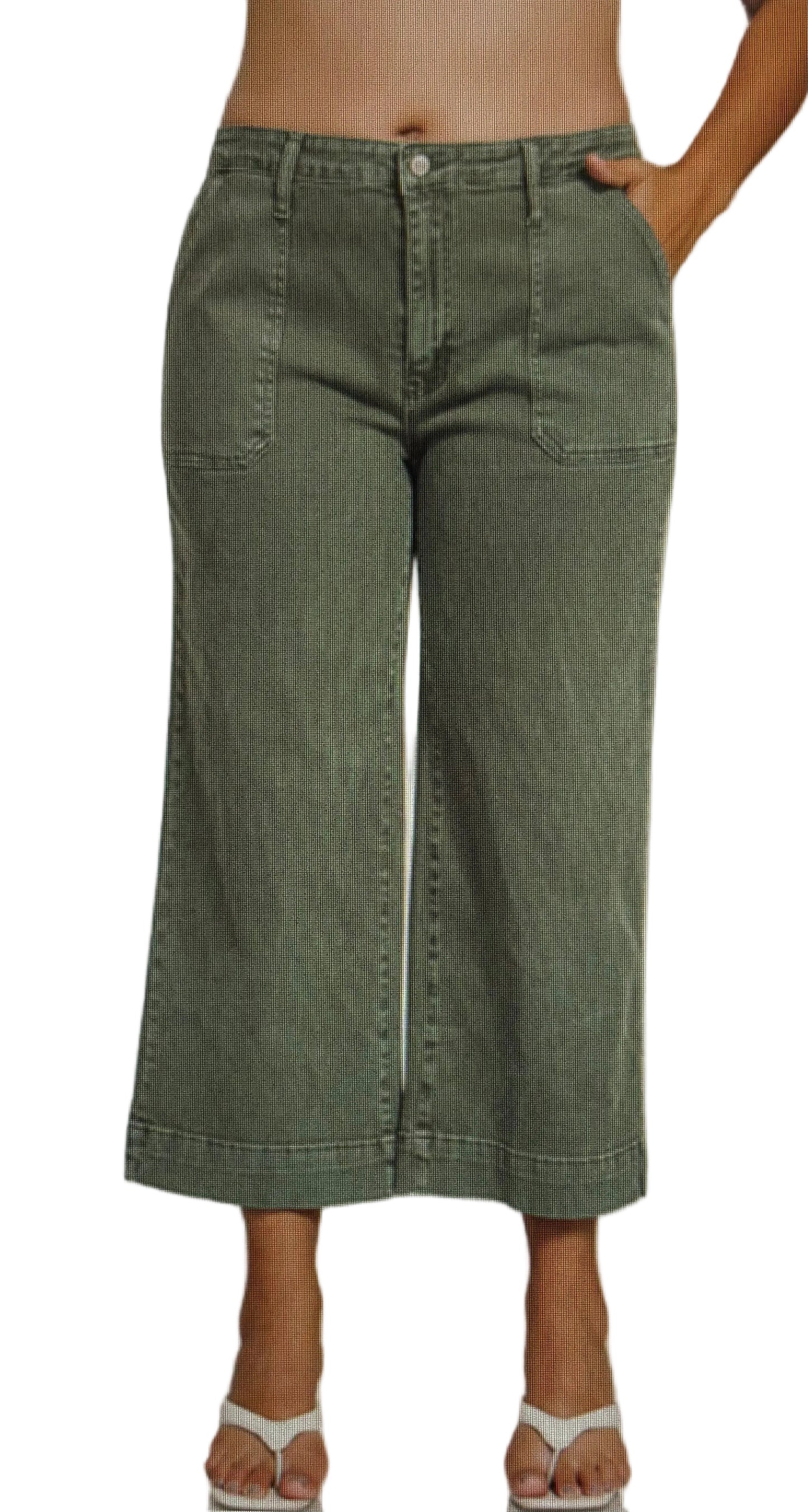 Crop Wide Leg Colored Denim PLUS