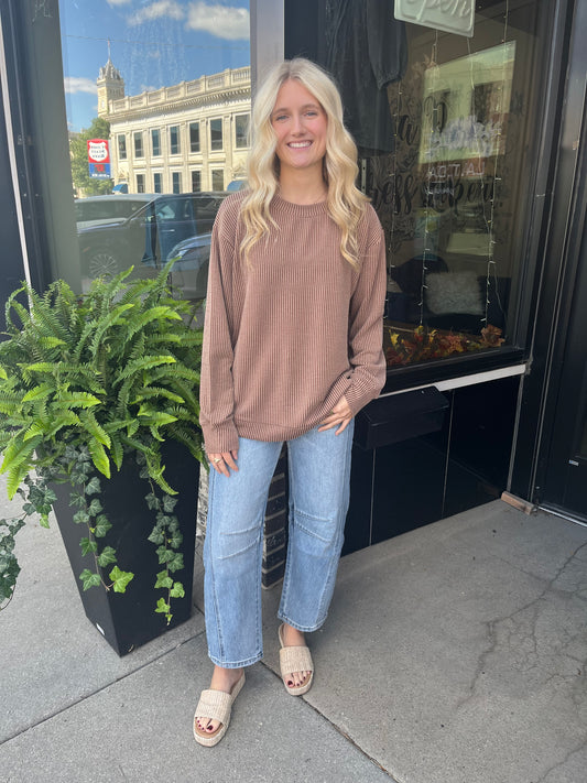 Long Sleeve Ribbed Top