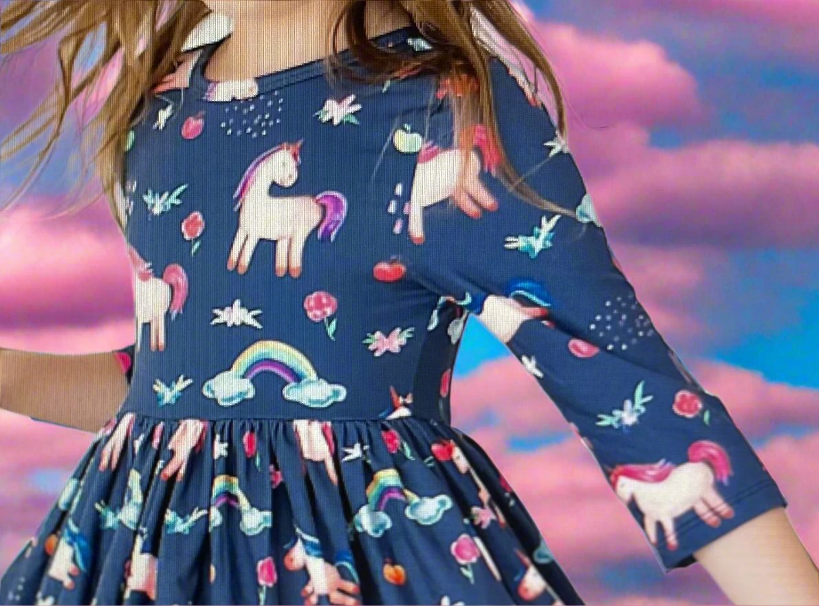 Painted Skies 3/4 Twirl Dress