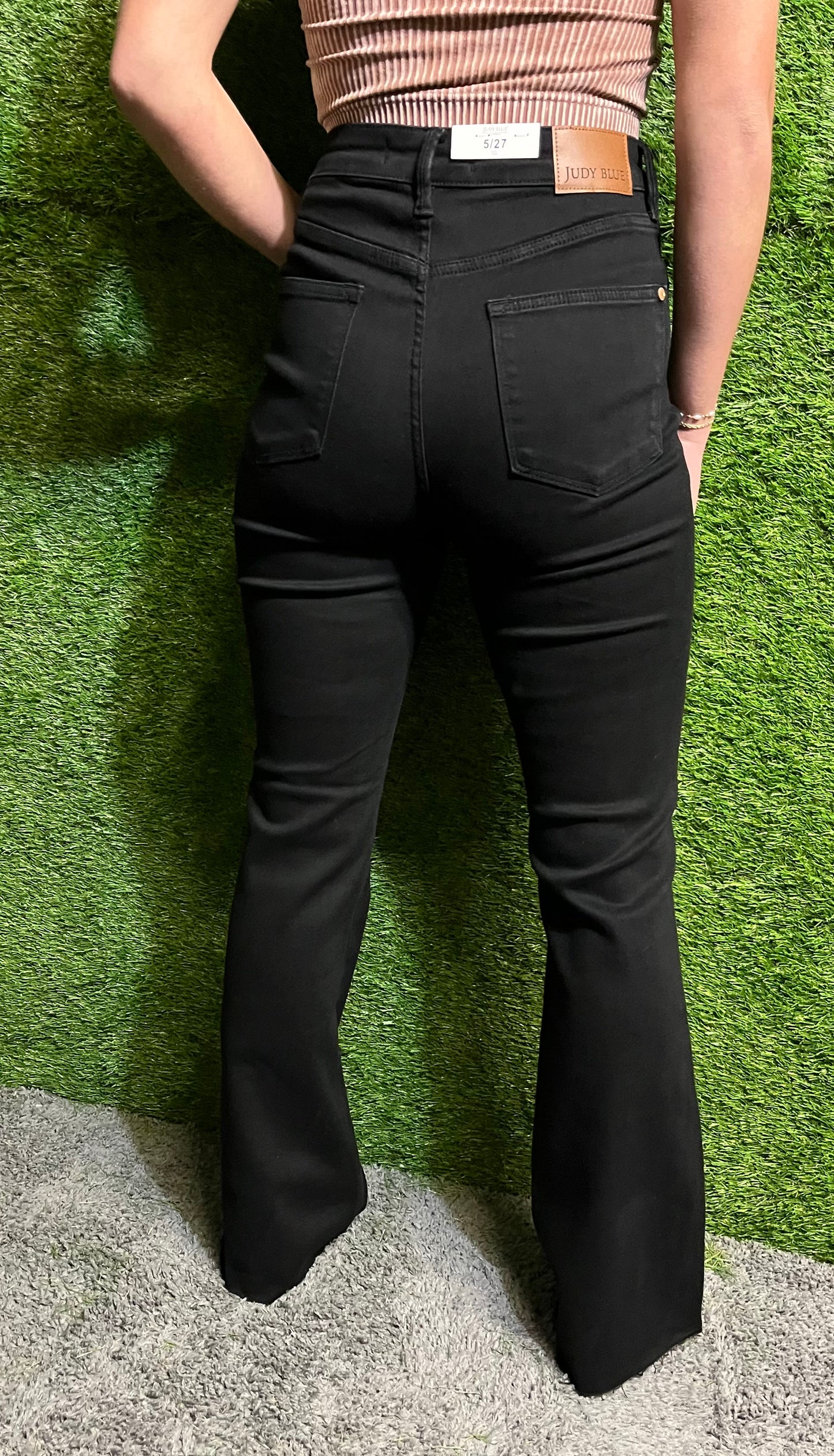 Judy Blue Tummy Control Cut Hem Flare Jeans