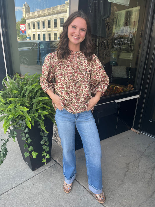 Vintage Corduroy Pintuck Blouse