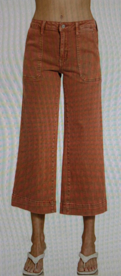 Crop Wide Leg Colored Denim
