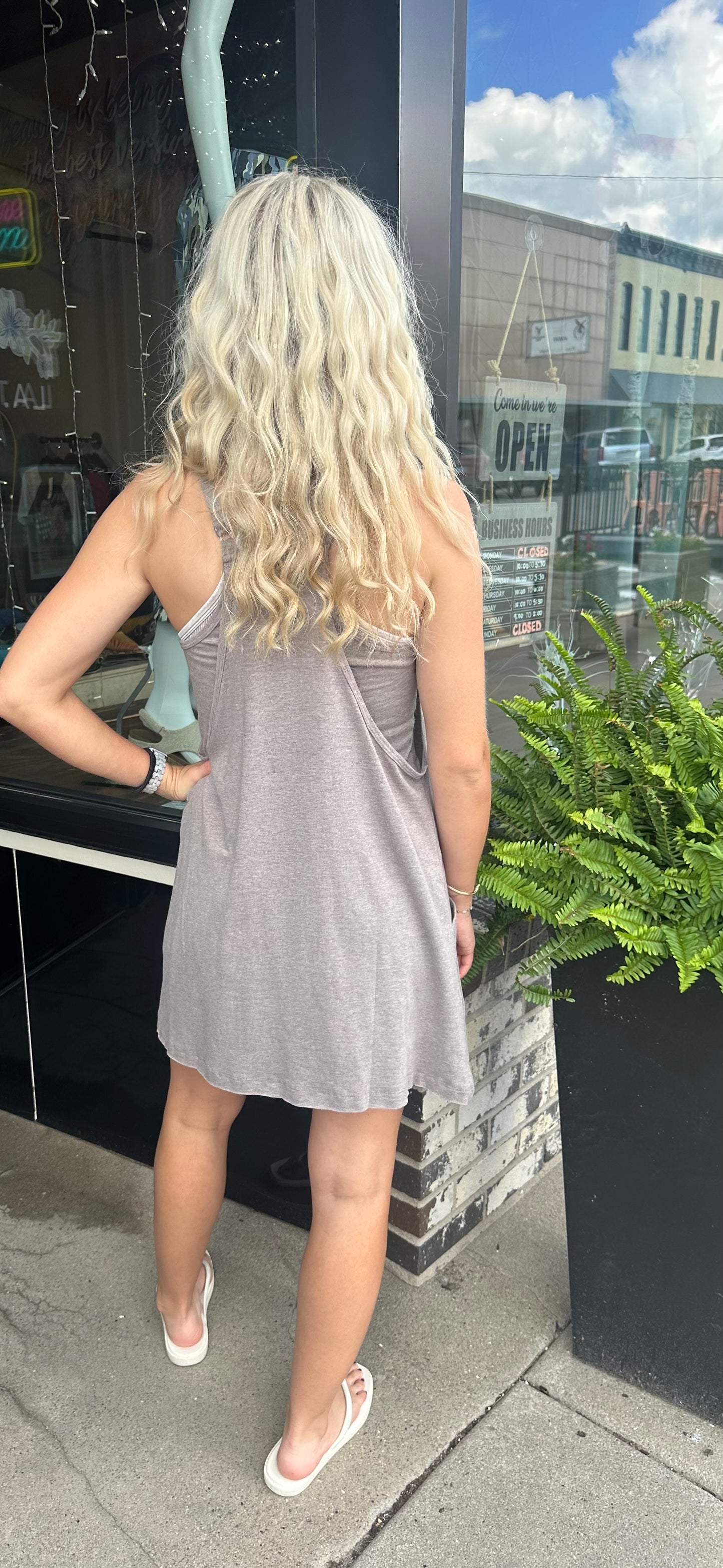 Heather Brown Mini Romper Dress