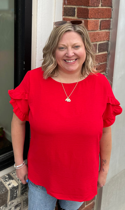 Red Ruffles Top
