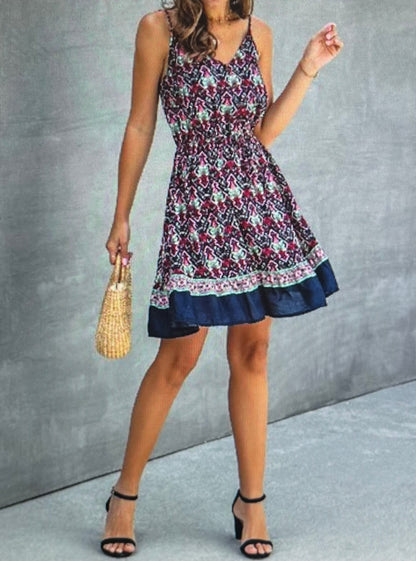 Navy Floral Mini Dress