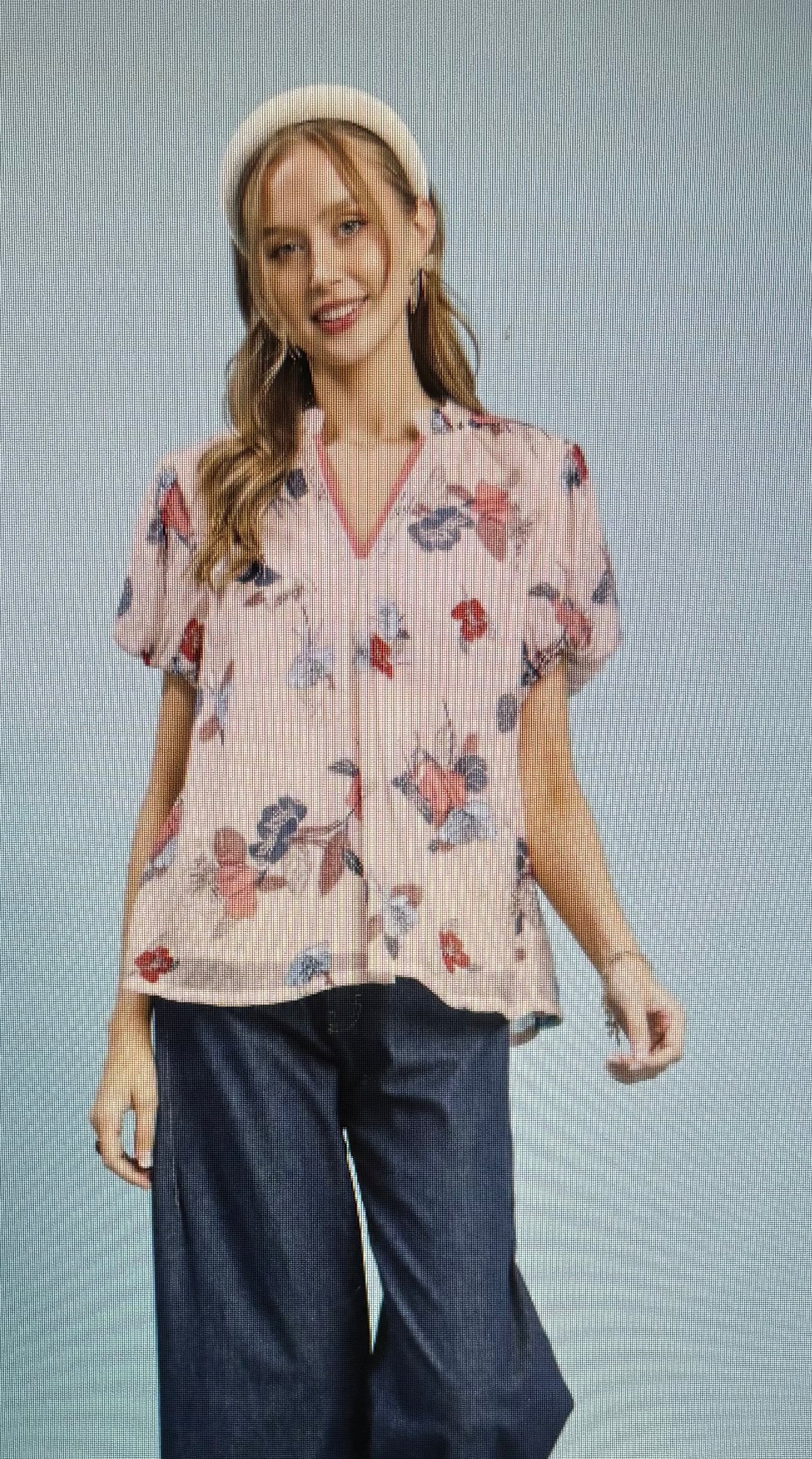 Lt. Pink Floral Mix Top