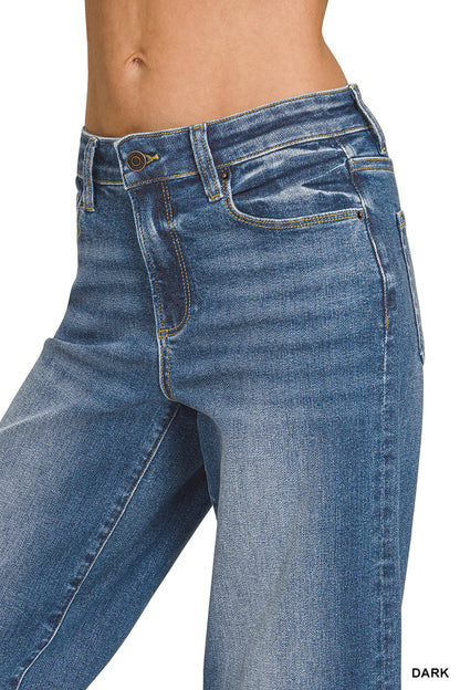 Distressed Hem Flare Denim