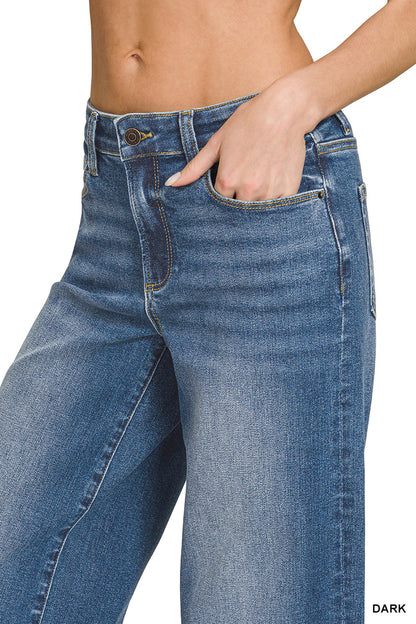 Distressed Hem Flare Denim