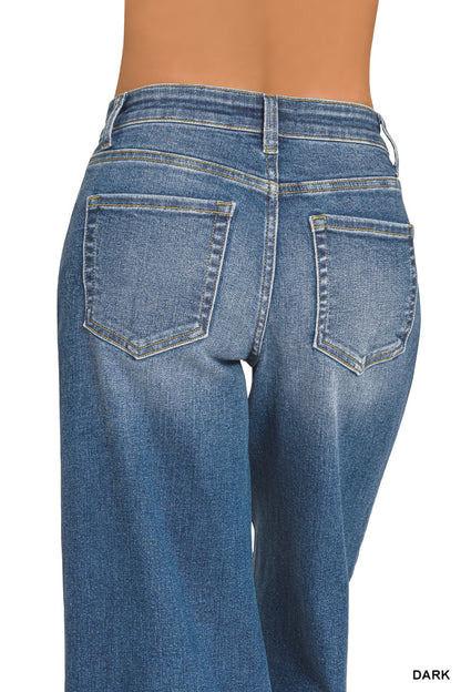 Distressed Hem Flare Denim