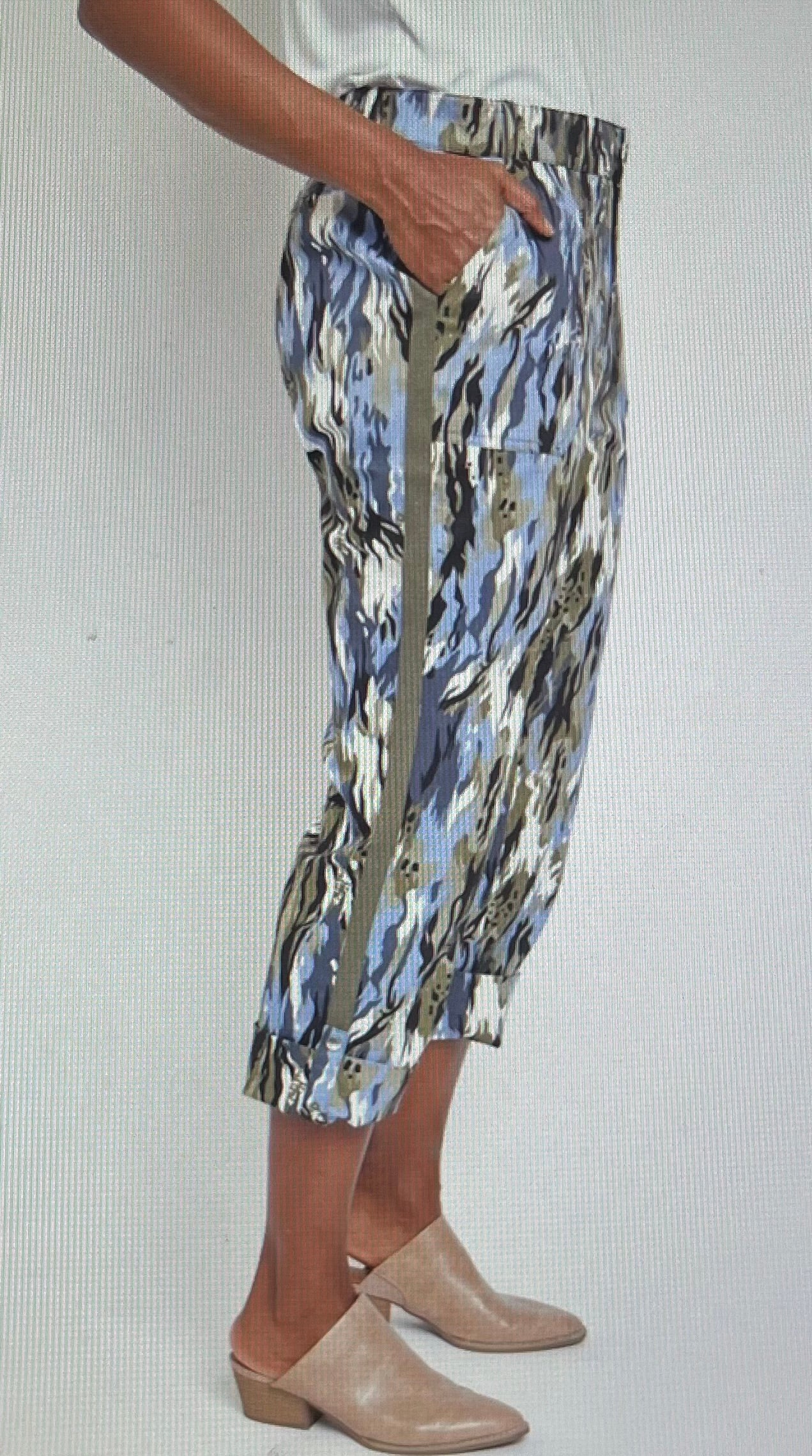 Convertible Twill Trim Capri