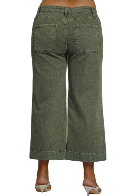 Crop Wide Leg Colored Denim PLUS